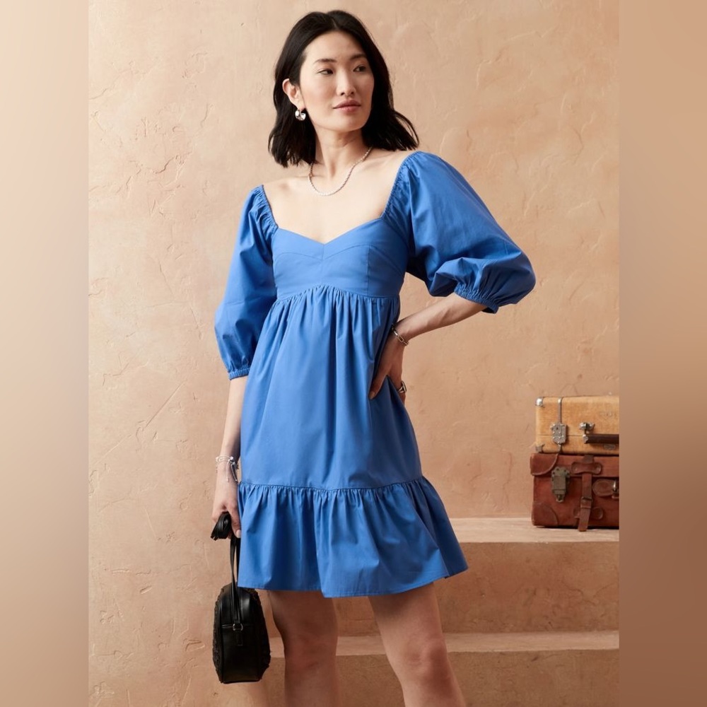 NWT Banana Republic Factory Puff Sleeve Babydoll Dress Medium